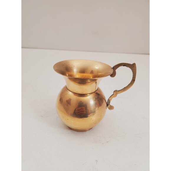 vintage brass vase - vintage brass vase - brass vase with handle - vintage brass - Picture 2 of 10